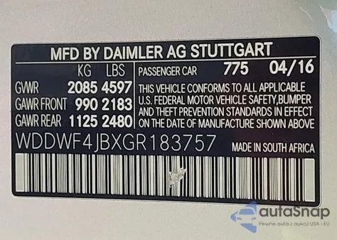 2016 Mercedes-Benz C 300 Sport from USA, damaged, VIN WDDWF4JBXGR183757